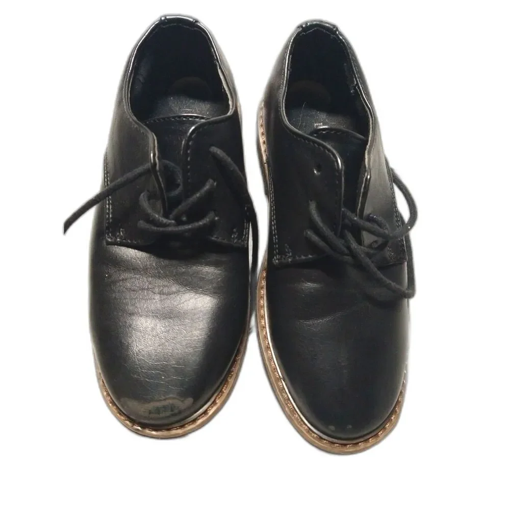 Deer Stags Toddler Little Boy Size 10M Black Lace Up Oxfords